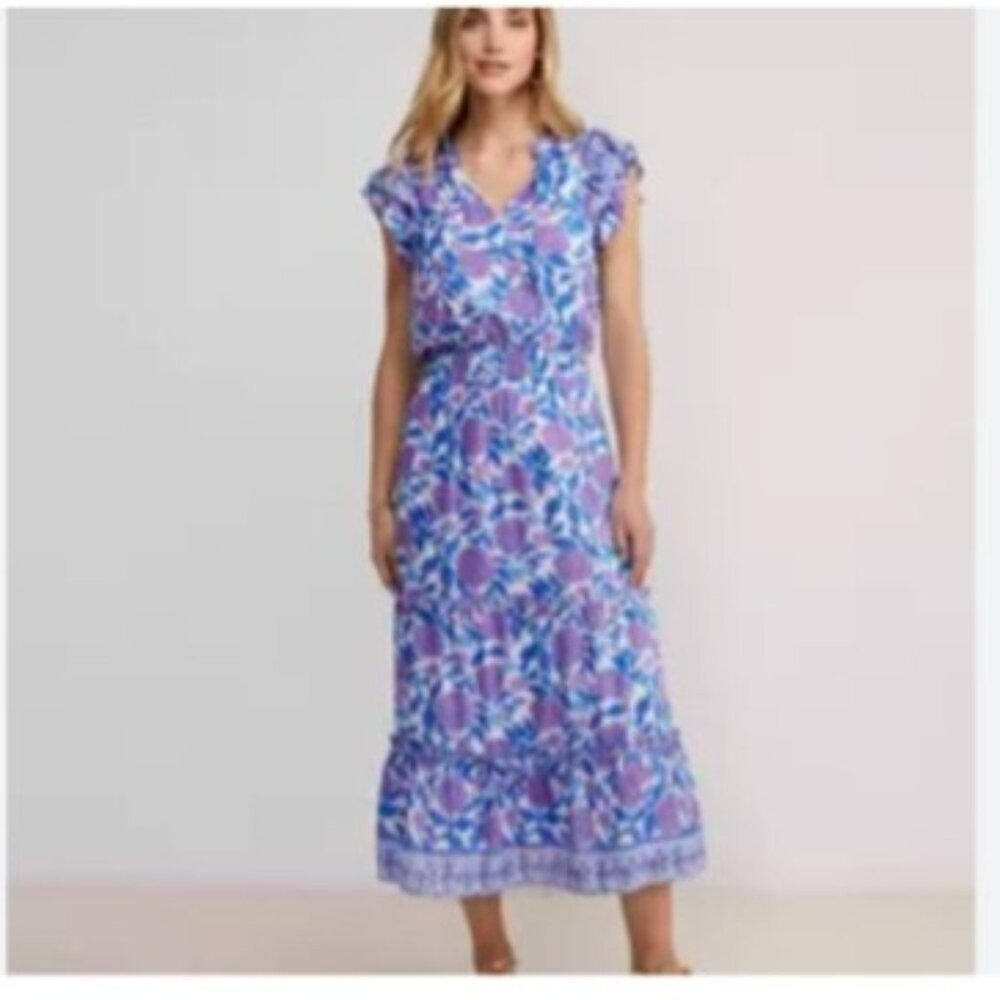 NWT Vineyard Vines  Hydrangea Block Printed Maxi Dress, Size Small